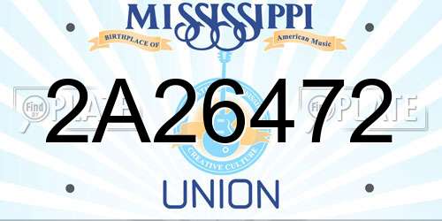 2A26472 Mississippi License Plate