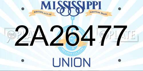 2A26477 Mississippi License Plate