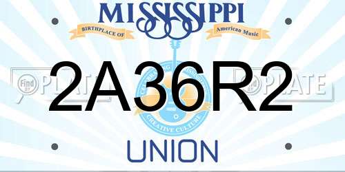 2A36R2 Mississippi License Plate