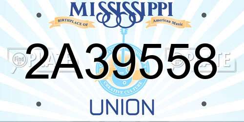2A39558 Mississippi License Plate