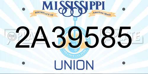 2A39585 Mississippi License Plate