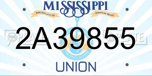 2A39855 Mississippi License Plate