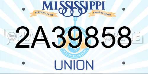 2A39858 Mississippi License Plate