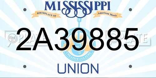 2A39885 Mississippi License Plate