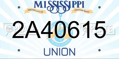 2A40615 Mississippi License Plate