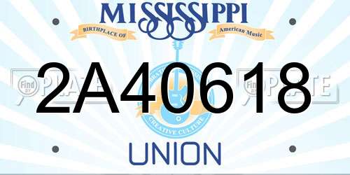2A40618 Mississippi License Plate