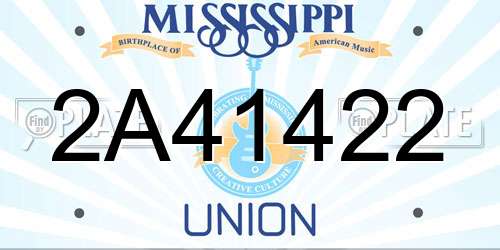 2A41422 Mississippi License Plate