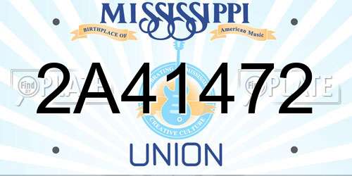 2A41472 Mississippi License Plate