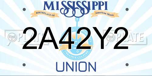 2A42Y2 Mississippi License Plate
