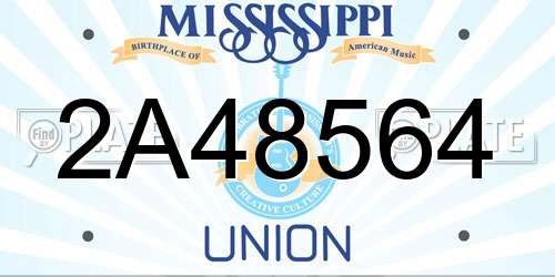 2A48564 Mississippi License Plate