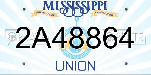 2A48864 Mississippi License Plate