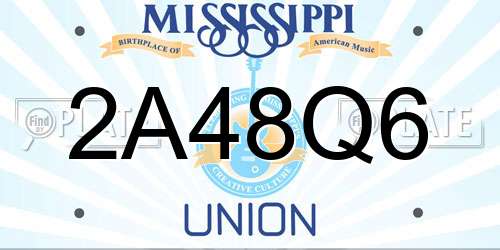 2A48Q6 Mississippi License Plate