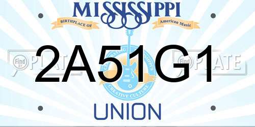 2A51G1 Mississippi License Plate