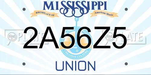 2A56Z5 Mississippi License Plate
