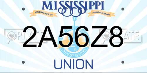 2A56Z8 Mississippi License Plate
