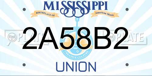 2A58B2 Mississippi License Plate