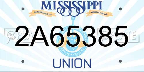 2A65385 Mississippi License Plate