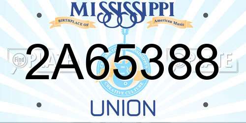 2A65388 Mississippi License Plate