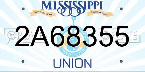 2A68355 Mississippi License Plate