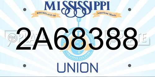 2A68388 Mississippi License Plate