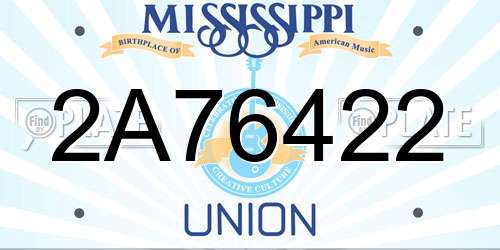 2A76422 Mississippi License Plate