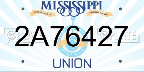 2A76427 Mississippi License Plate