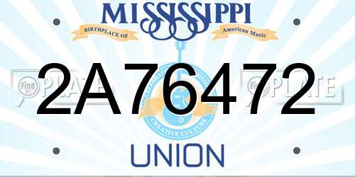 2A76472 Mississippi License Plate