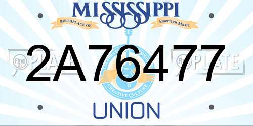 2A76477 Mississippi License Plate