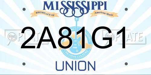 2A81G1 Mississippi License Plate
