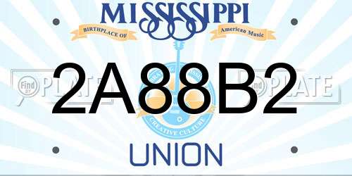 2A88B2 Mississippi License Plate