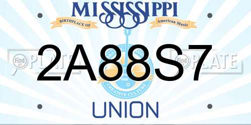 2A88S7 Mississippi License Plate
