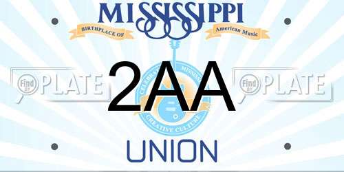 2AA Mississippi License Plate