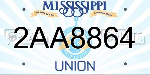 2AA8864 Mississippi License Plate