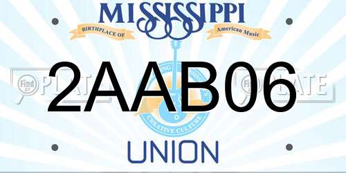 2AAB06 Mississippi License Plate
