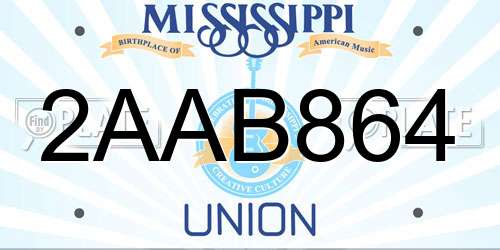 2AAB864 Mississippi License Plate