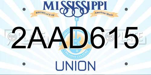 2AAD615 Mississippi License Plate