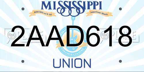 2AAD618 Mississippi License Plate