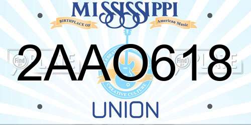 2AAO618 Mississippi License Plate