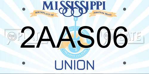 2AAS06 Mississippi License Plate