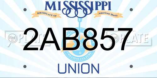 2AB857 Mississippi License Plate
