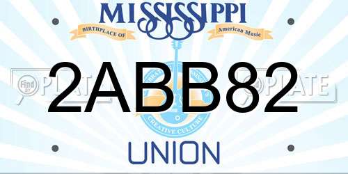 2ABB82 Mississippi License Plate