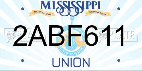 2ABF611 Mississippi License Plate