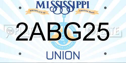 2ABG25 Mississippi License Plate