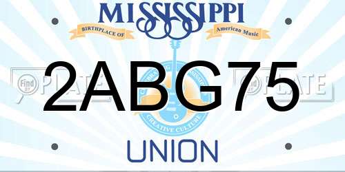 2ABG75 Mississippi License Plate