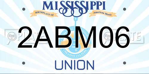 2ABM06 Mississippi License Plate