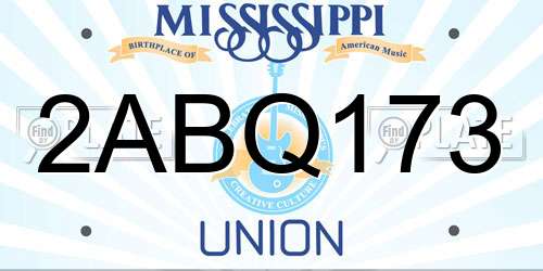 2ABQ173 Mississippi License Plate
