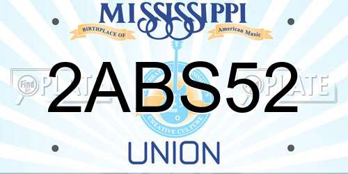 2ABS52 Mississippi License Plate