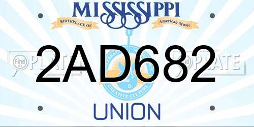 2AD682 Mississippi License Plate