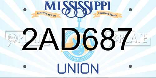 2AD687 Mississippi License Plate