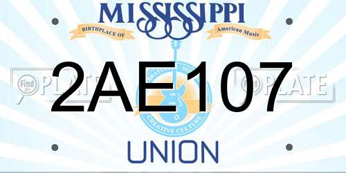 2AE107 Mississippi License Plate